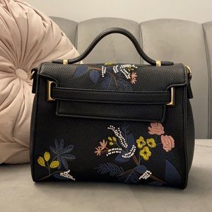 Floral Black Beaded Handbag